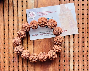 Natural Rudraksha 5 face Mukhi Bracelet- Healing Bracelet- stretch bracelet - Japa bracelet