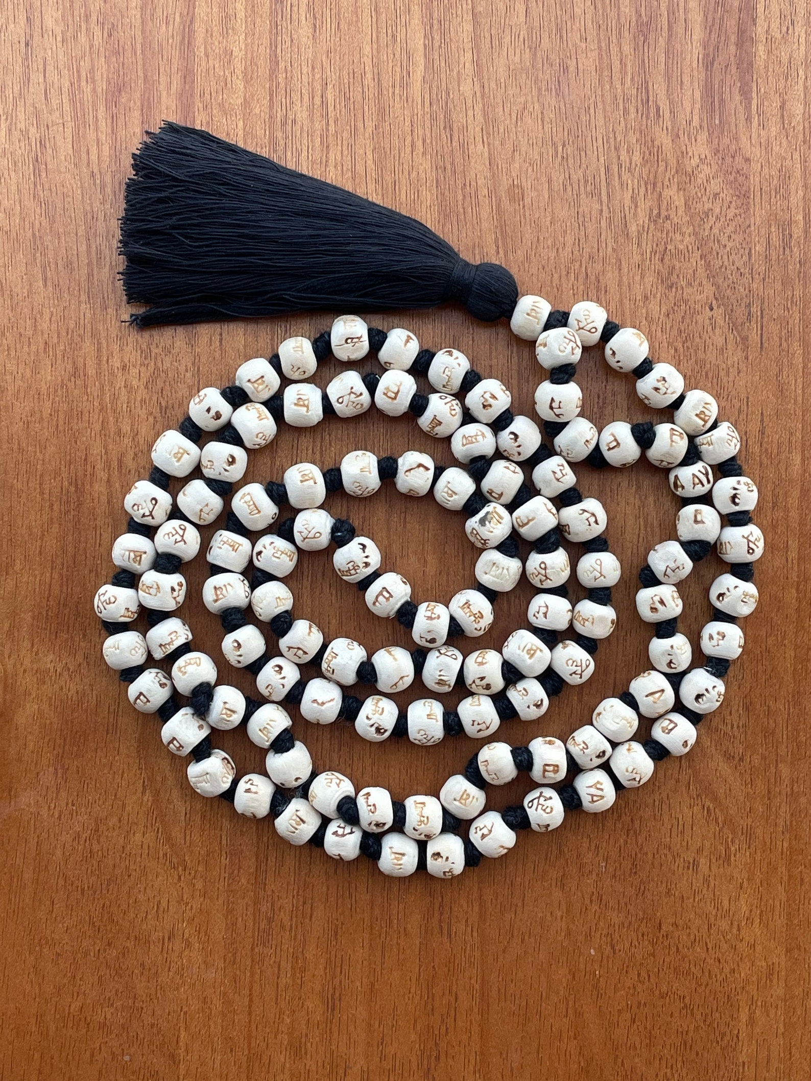 Tulsi Mala 108 Prayer beads mala Knotted Wood Rosary Indian Etsy