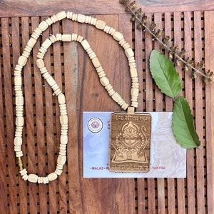 Tulsi Kanthi necklace Lord Ram Sita Hanuman Balaji necklace Lord Rama devotee spiritual holy basil mala image 2