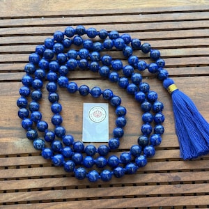 Energized Lapis Lazuli Mala: 8mm Prayer Rosary Beads