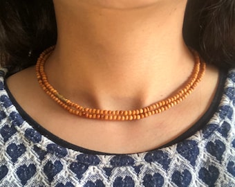Natural Neemwood mala necklace, Natural, Ayurveda mala, Handmade in india, vegan mala - Krishna Kanthi