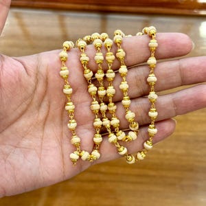 Tulsi Seed Choker: Holy Basil Kanthi Necklace with Golden Caps