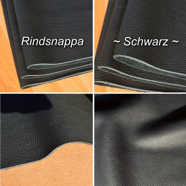 Lederzuschnitte schwarzes Nappaleder Lederstücke DIN-A4/A3/40x40 keine Lederreste, Leder Farbe ~SCHWARZ~ genarbt, kostenloser Versand