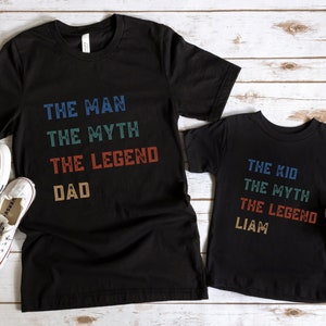 The Man, The Myth, The Legend, Dad, Dad and son shirts, Fathers Day Gift, Matching Dad Shirt, New Father Gift, First time Dad shirt set