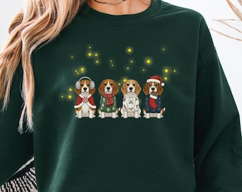 Beagle Christmas Sweatshirt, Dog Lover Gift, Cute Holiday Dog Shirt, Funny Beagle Sweater, Xmas Dog Crewneck, Beagle Mom Outfit