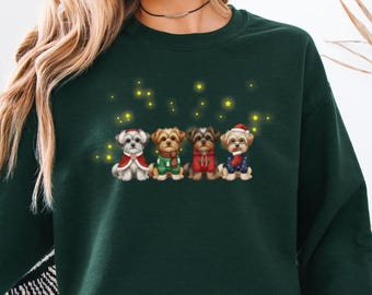 Morkie Christmas Sweatshirt, Dog Lover Gift, Cute Holiday Dog Shirt, Funny Morkie Sweater, Xmas Crewneck, Small Dog Mom Outfit