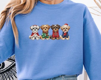 Morkie Christmas Sweatshirt, Dog Lover Gift, Cute Holiday Dog Shirt, Funny Morkie Sweater, Xmas Crewneck, Small Dog Mom Outfit