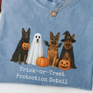 Halloween Dog Shirt, Comfort Colors, Halloween German Shepherd Shirt, Retro Spooky Season, Ghost Dog Shirt, Dog Lover Shirt, Shepherd Tee