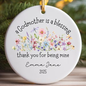 Personalised Christening Baptism gift, Godmother, Godfather, Godparents, Guideparent, Godchild, Ceramic or Acrylic Ornament Keepsake