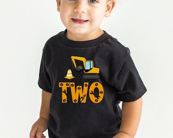 Construction 2nd Birthday Shirt, Digger Theme Second Birthday Toddler Shirt, 2nd Birthday Shirt, Second Birthday Truck Shirt, Two Year Old