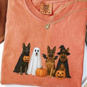 Halloween Dog Shirt, Comfort Colors, Halloween German Shepherd Shirt, Retro Spooky Season, Ghost Dog Shirt, Dog Lover Shirt, Shepherd Tee