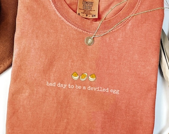 Funny Deviled Egg Shirt, Bad Day to Be a Deviled Egg Tee, Foodie Graphic Tee, Southern Humor Shirt, Cute Egg Lover Gift, BBQ Shirt
