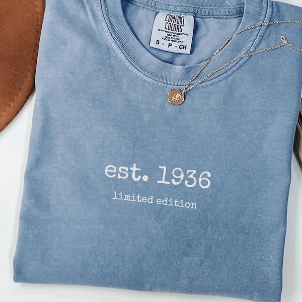 Est. 1936, 90th Birthday Shirt, Birthday Gift for 90th Birthday, Minimalist Classic, Birthday Gift Men Women, Celebrating Ninety Years Old