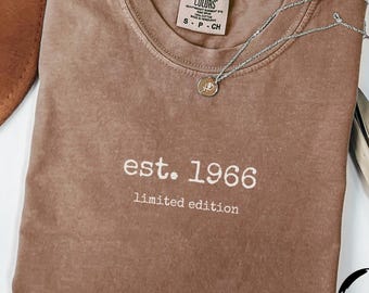 Est. 1966, 60th Birthday Shirt, Birthday Gift for 60th Birthday, Minimalist Classic, Birthday Gift Men & Women, Celebrating Sixty Years Old