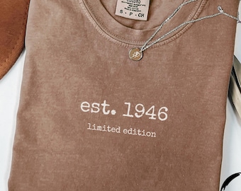 Est. 1946, 80th Birthday Shirt, Birthday Gift for 80th Birthday, Minimalist Classic, Birthday Gift Men & Women, Celebrating Eighty Years Old
