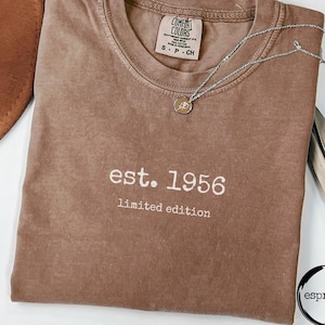 Est. 1956, 70th Birthday Shirt, Birthday Gift for 70th Birthday, Minimalist Classic, Birthday Gift Men Women, Celebrating Seventy Years Old