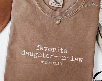 Favorite Daughter-in-Law Shirt, Funny In-Law Gift, Custom Year Family Tee, Daughter-in-Law Birthday Tee, Minimalist Humor Tee, Wedding Gift