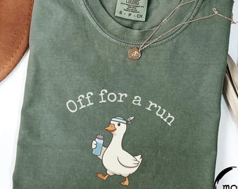 Runner Goose Shirt, Funny Running Comfort Colors Tee, Runner Gift, Cute Goose Jogging Humor Shirt, Gym Shirt, Running Lover