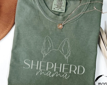 Shepherd Mama, Comfort Colors T-Shirt, Dogs Ears, German Shepherd owner, Dog Shirt, German Shepherd mom, German Shepherd Lover
