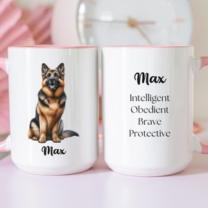 Personalized German Shepherd Mug, German Shepherd Gift, Custom Shepherd Name Mug, Shepherd Mom, Shepherd Dad, Dog lover gift