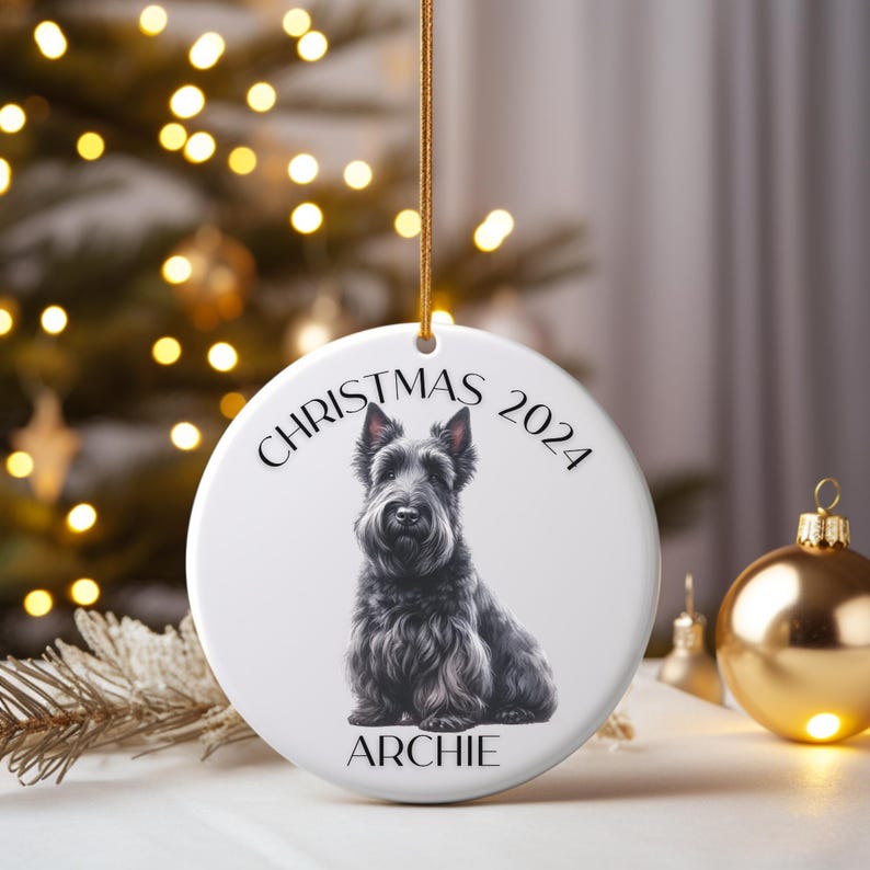 Scottish Terrier PERSONALIZED Christmas Ornament, Dog Lover, Scottie