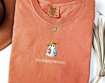 Summerween Ghost Shirt, Ghosts Beach T-Shirt, Cute Halloween Beach Tee, Spooky Season Summer Shirt, Halloween Lover Gift, Spooky Season Tee