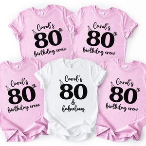80th Birthday Shirt, Custom 80th Name Shirt, 80 & Fabulous, 80th Birthday Crew Shirt For Woman, 80th Birthday Party Shirt, Family Shirts