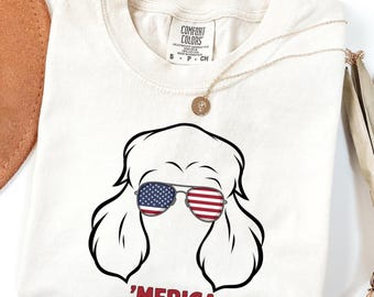 Poodle 'Merica Shirt, 4th of July Dog Shirt, Poodle Mom Gift, Patriotic Dog Tee, Comfort Colors® Shirt, USA, 4th July, Independence Day