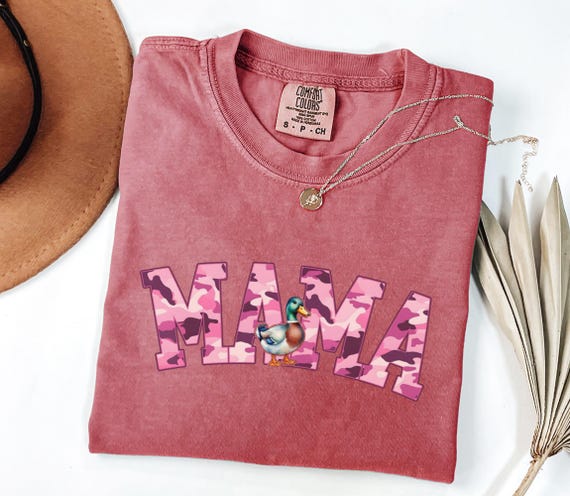 Mama Duck Shirt Comfort Colors, Camouflage Mama Shirt, Mom Shirt, Mallard Duck Mama Shirt, Varsity Mama Shirt, Duck Camo Mama Shirt