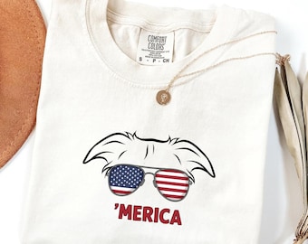 America Border Collie Shirt, 4th of July Dog Shirt, Border Collie Dog Mom Gift, Patriotic Dog Tee, Comfort Colors® Shirt, USA, 4th July