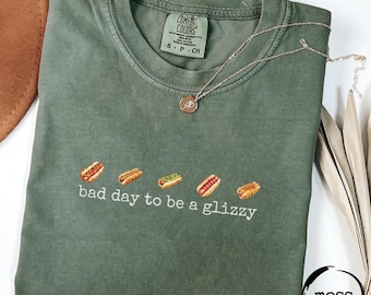 Chemise pour hot-dog, Comfort Colors®, Bad Day to Be a GLIZZY, Hotdog rétro amusant, Chemise 4 juillet pour femme, Chemise Memorial Day, Chemise fête du Travail