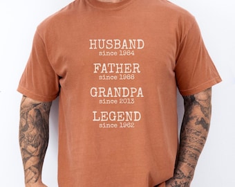 Husband Father Grandpa Legend Custom Tshirt, Personalized Shirt, Gifts for Grandpa, Father's Day Shirt, Funny Dad Birthday Gift,Husband Gift