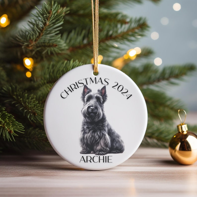 Scottish Terrier PERSONALIZED Christmas Ornament, Dog Lover, Scottie