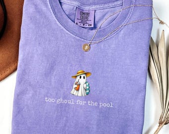Summerween Ghost Shirt, Ghosts Too Ghoul for the Pool T-Shirt, Cute Halloween Beach Tee, Spooky Season Summer Shirt, Halloween Lover Gift