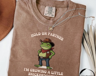 Funny Pregnancy Announcement Shirt, Comfort Colors Western Frog Shirt, Unhinged Tee, Pregnancy Reveal Shirt, First Time Mom Gift