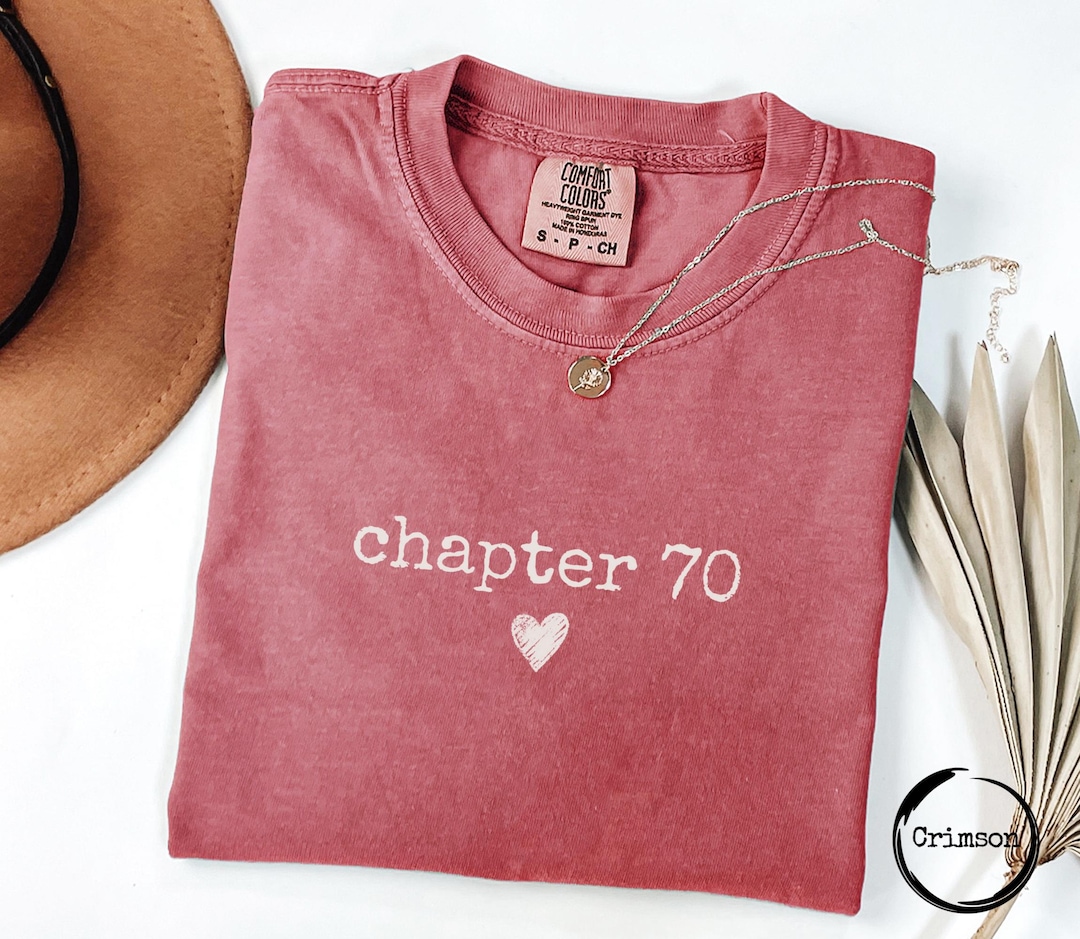 Chapter 70 Shirt, 70th Birthday Gift for Women, Minimalist Typewriter Tee, Turning 70 Gift