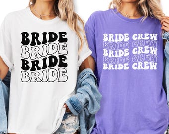 Comfort Colors® Bride Shirt, Bride Crew, Matching Bachelorette Shirts, Bridal Party Shirt, Retro Bride Shirt, Bridesmaid Gift, Bride Tee