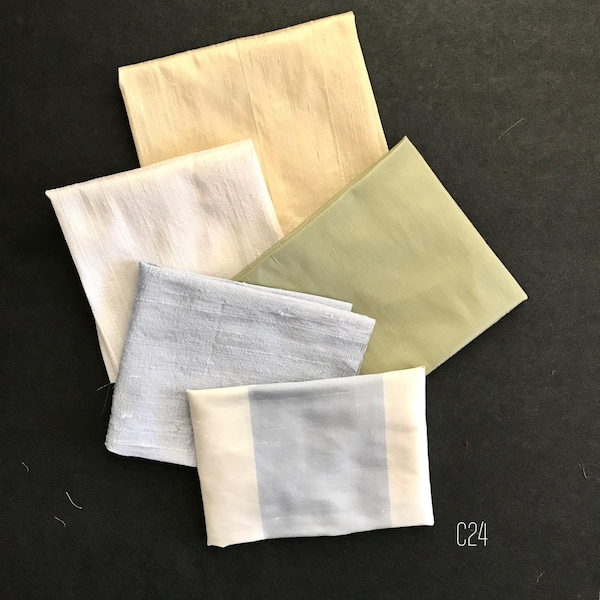 Pure Dupioni Silk 5pcs 12”x10” ea C24