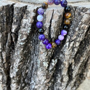 Amethyst, Agate, Obsidian, Tigers Eye Bracelet