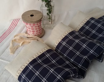 Grain pillow shoulders 70 x 20 gift women mom mother's day xxl heat pad wheat pillow 6 chambers blue linen