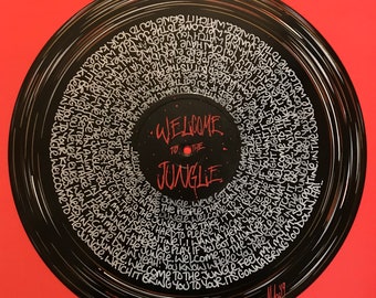 Guns N Roses Nightrain Lyrics Hand Painted On Vinyl By Midge Etsy