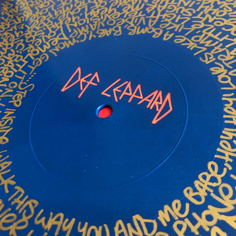 Def Leppard Pour Some Sugar On Me lyrics hand painted on Etsy