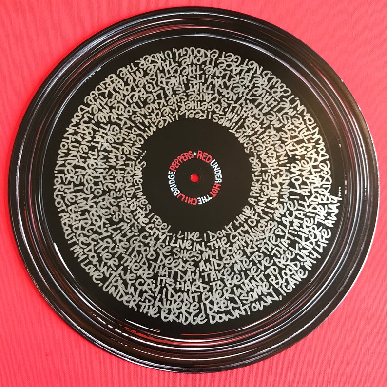 Red Hot Chili Peppers Under The Bridge Lyrics Hand Painted Etsy