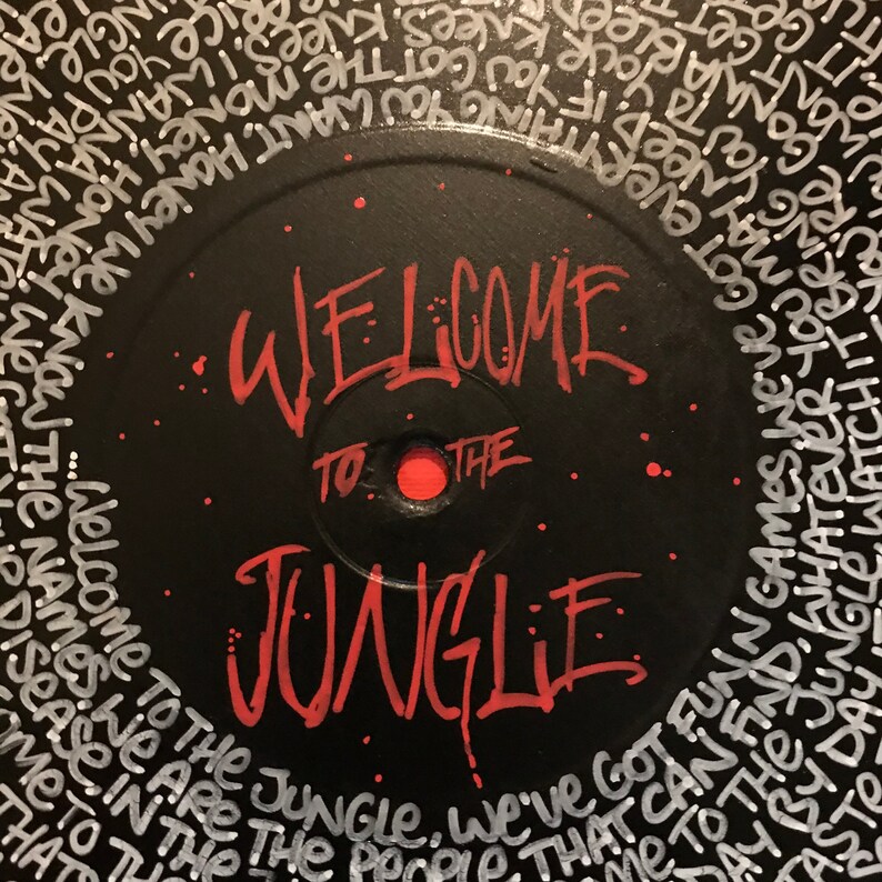 Guns N Roses Welcome to the Jungle lyrics hand painted on ...