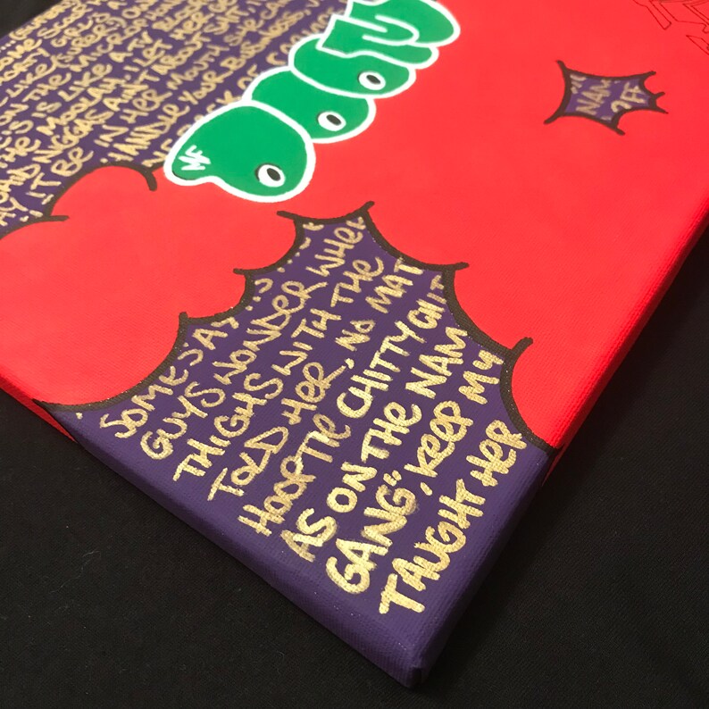 MF DOOM Hoe Cakes Lyrics canvas hand painted by Midge Etsy