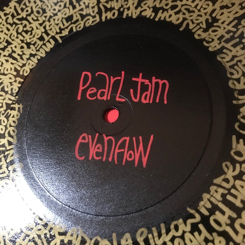 Pearl Jam Even Flow Lyrics Hand Painted On Vinyl By Midge Etsy