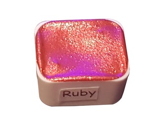 Ruby *Gemstone Serie* Handgefertigte Chrom Aquarellfarbe - Metallic Glitter Holo Shimmer