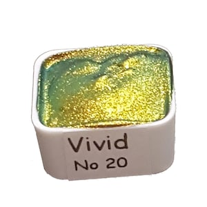 Vivid Series No 20 - Super shift Chameleon Handgefertigte Aquarellfarbe - Metallic Glitter Schimmer Kalligraphie