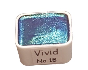 Vivid Series No 18 - Supershift Chameleon Handmade Watercolour Paint - Metallic Glitter Shimmer Calligraphy