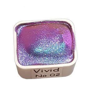 Vivid Series No 02 - Supershift Chameleon Handmade Watercolour Paint - Metallic Glitter Shimmer Calligraphy